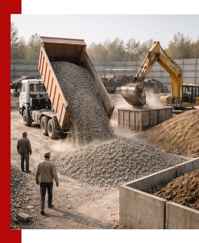 Доставка нерудных материалов с погрузкой и разгрузкой в Алапаевске