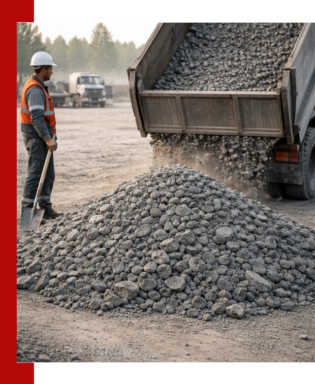 Гранитный щебень фракции 100–201 для строительства в Алапаевске