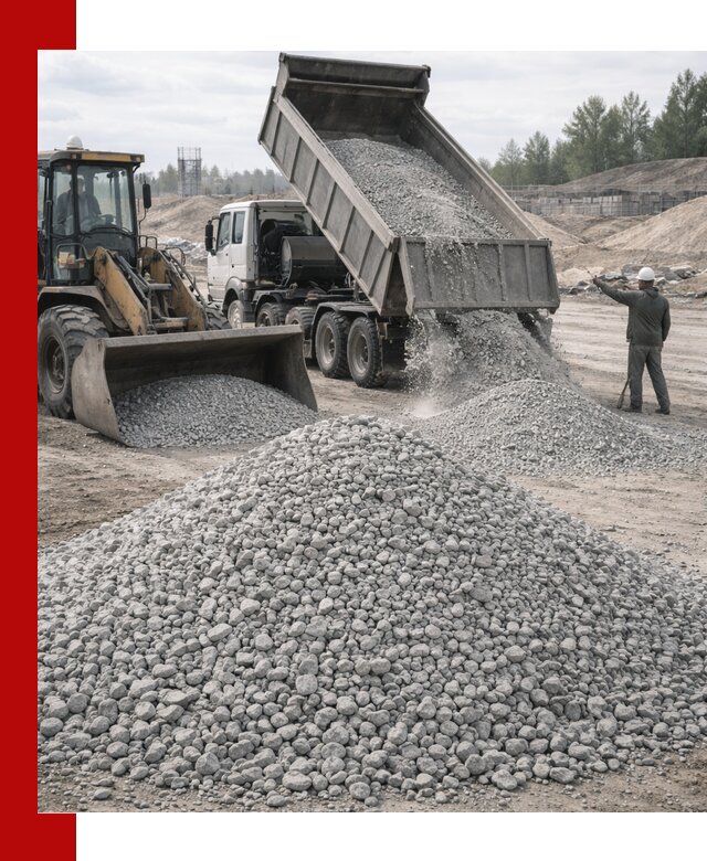 Доставка известнякового щебня фр. 5–20 в Алапаевске