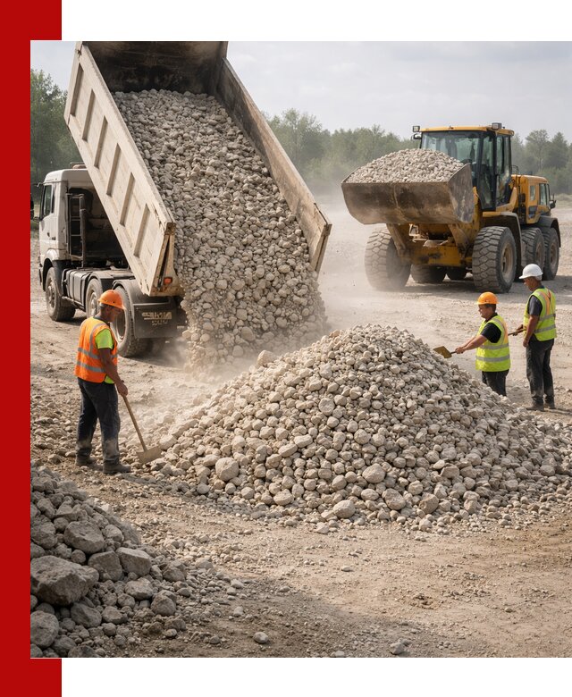 Доставка известнякового щебня фр. 40-70 в Алапаевске
