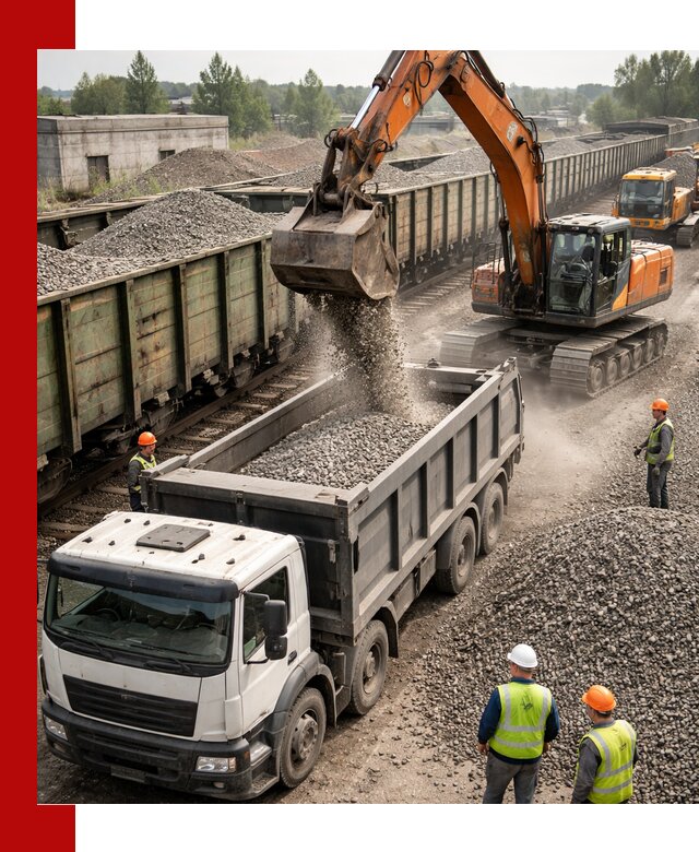 Железнодорожный щебень фракция 25–60 для поставок в Алапаевске