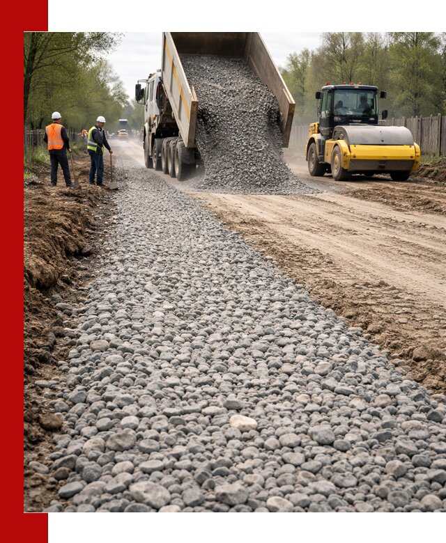 Доставка щебня для отсыпки дорог в Алапаевске высокого качества