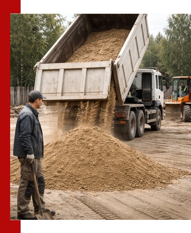 Доставка и продажа песка с разгрузкой в Алапаевске