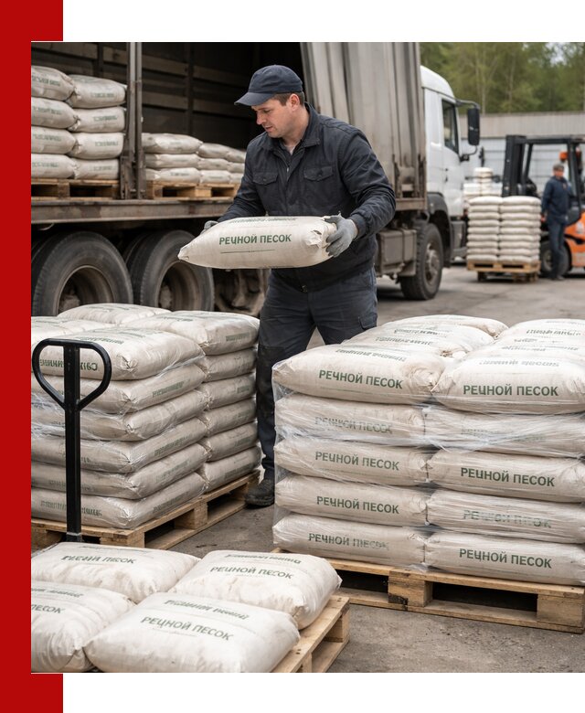 Речной песок в мешках с доставкой в Алапаевске