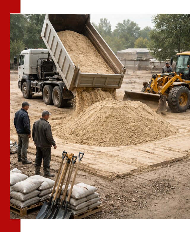 Доставка мытого песка в Алапаевске с самосвалами по выгодной цене