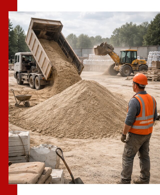 Доставка строительного песка с самосвалом в Алапаевске