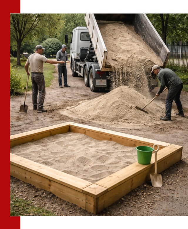 Песок для песочницы с доставкой в Алапаевске недорого и чистый