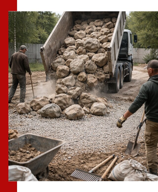 Доставка и укладка булыжника в Алапаевске