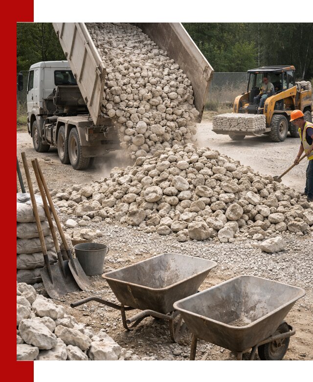 Доставка и продажа бутового известнякового камня в Алапаевске