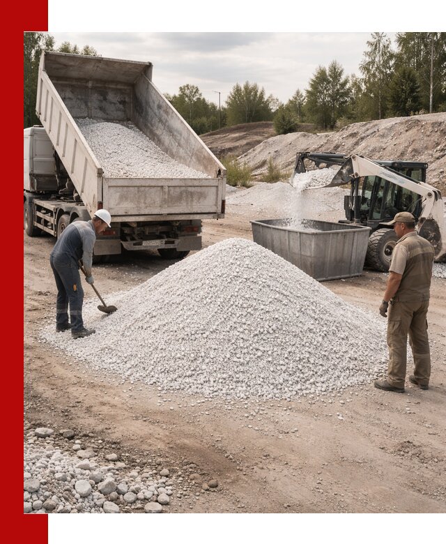 Доставка и продажа белой мраморной крошки в Алапаевске