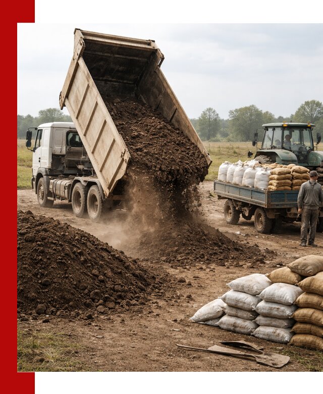 Доставка грунта и удобрений оптом в Алапаевске для сельхоз и строительства