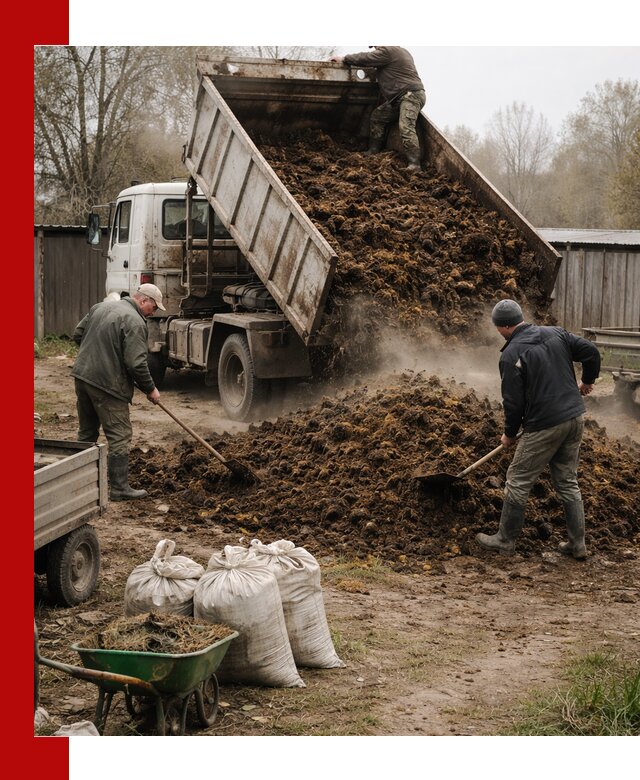 Доставка коровьего навоза самосвалом в Алапаевске