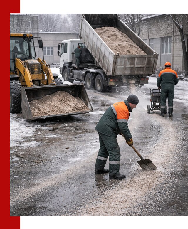 Реагент против гололеда с доставкой и нанесением в Алапаевске