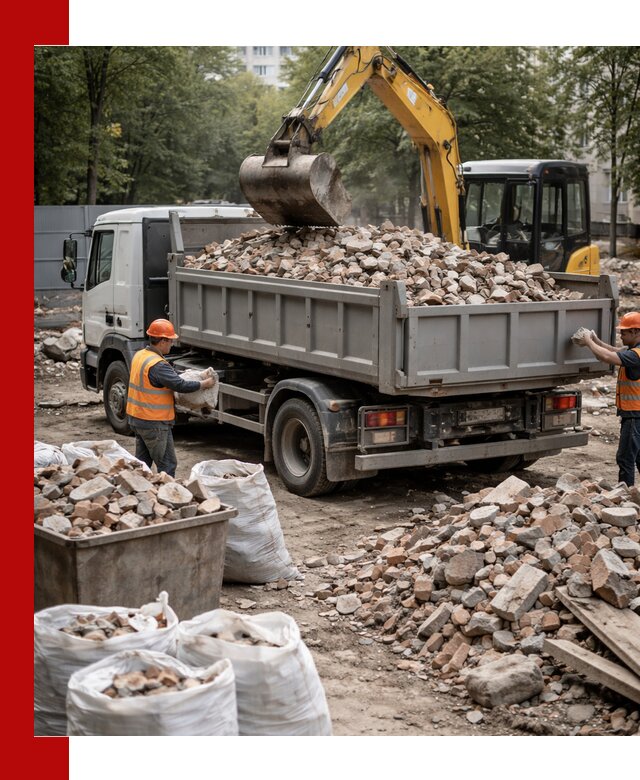 Вывоз строительного мусора в Алапаевске с самосвалами и контейнерами