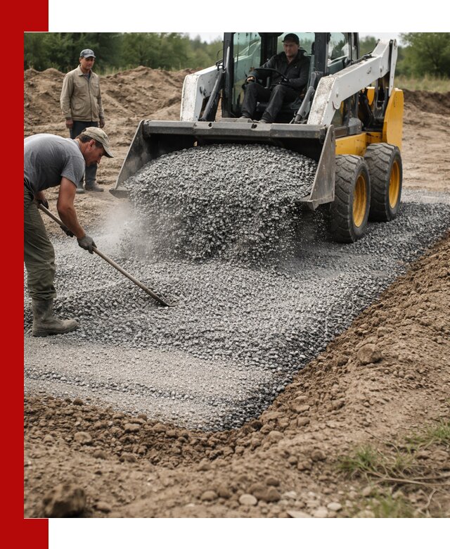 Устройство щебеночной подушки в Алапаевске для дорог и фундаментов